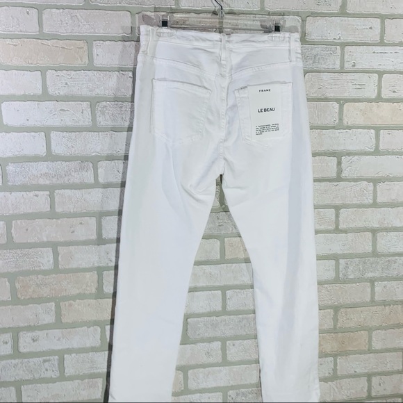 Frame NWT Le Beau Distressed High Rise Straight Leg Jeans Size 26 - Picture 9 of 12